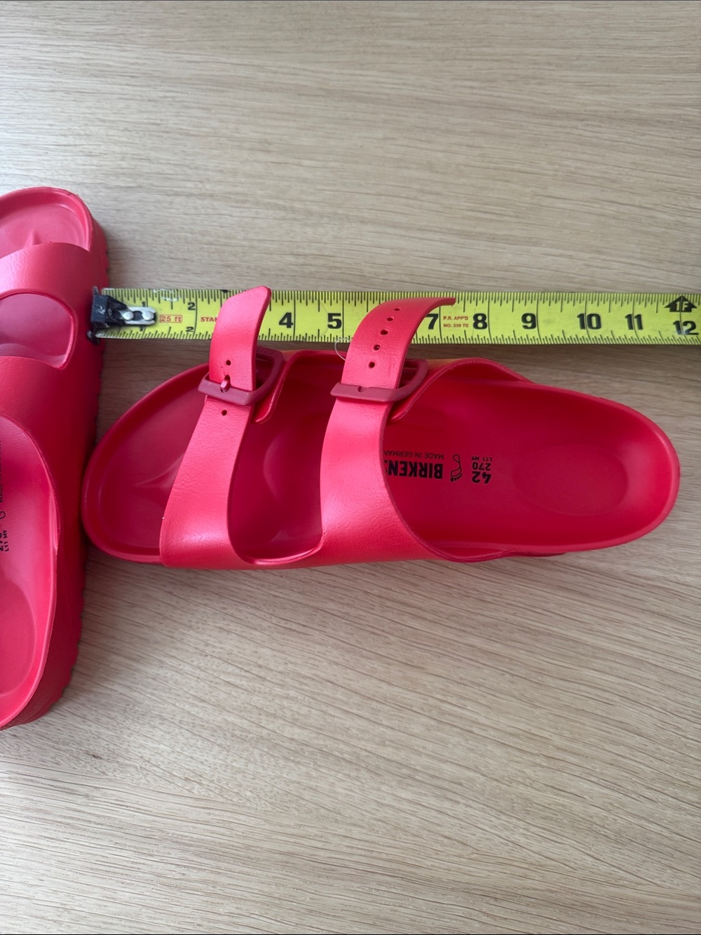 NWT Birkenstock Arizona Bright Red Two-Strap EVA Sandals - Picture 2 of 7
